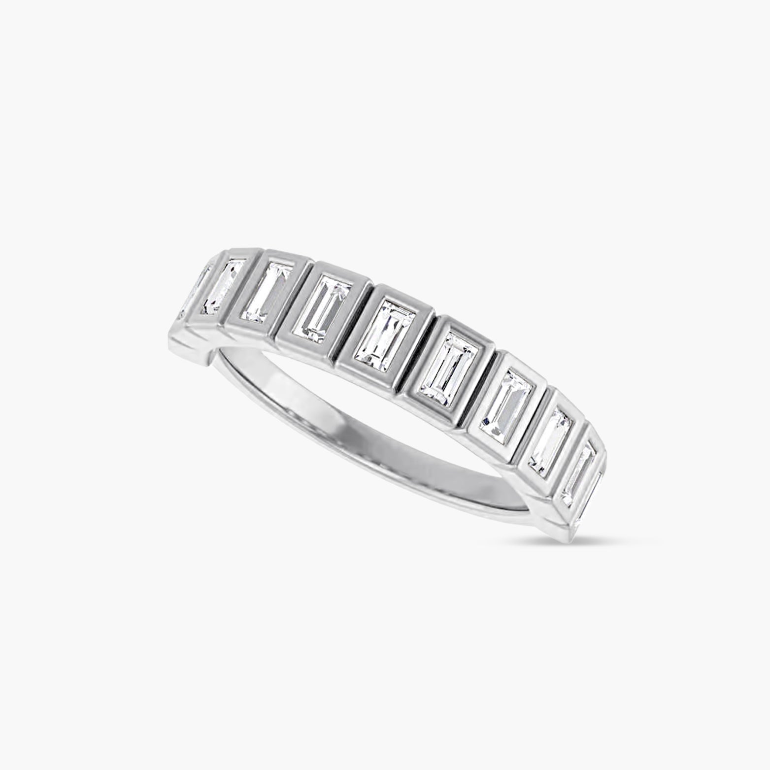 Straight Baguette Bezel-Set Anniversary Band