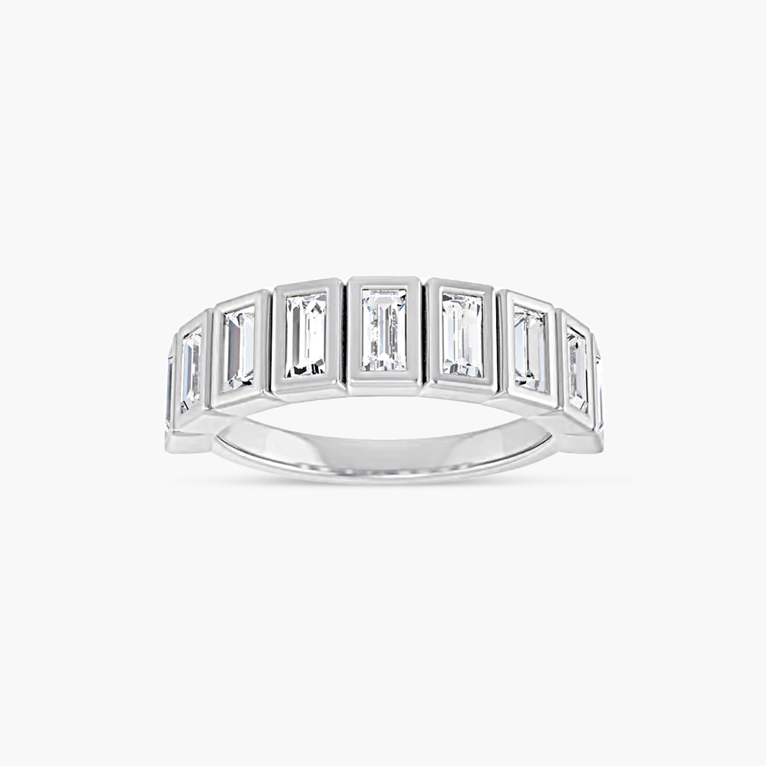 Straight Baguette Bezel-Set Anniversary Band