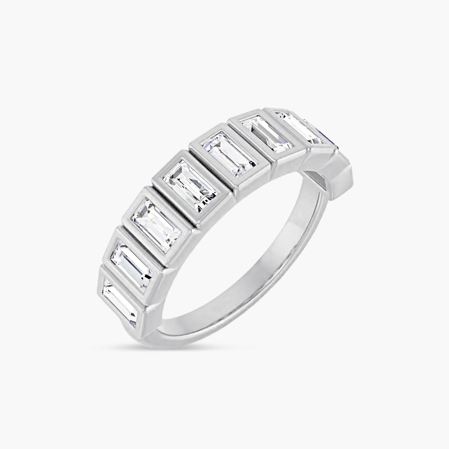 Straight Baguette Bezel-Set Anniversary Band