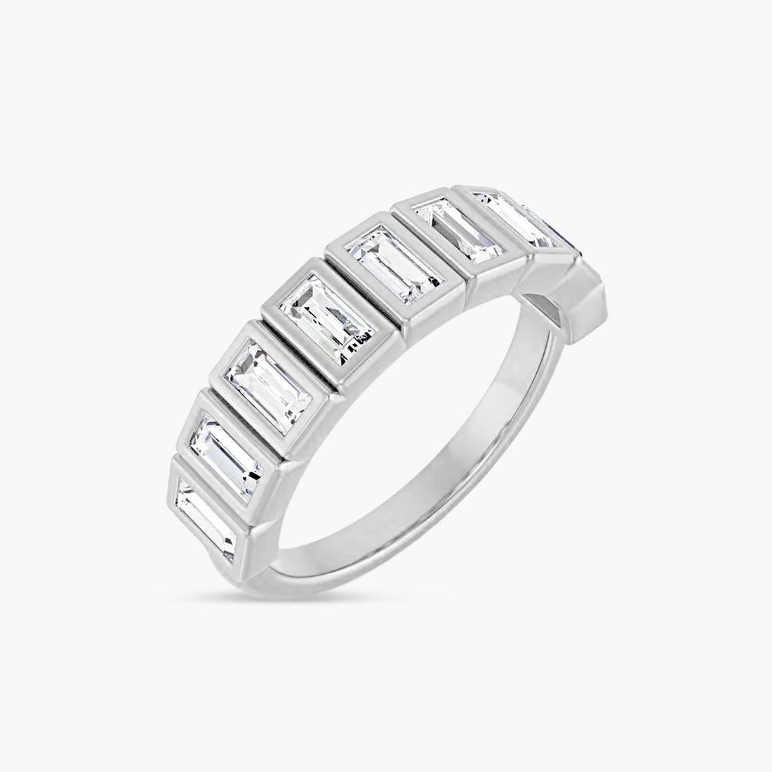 Straight Baguette Bezel-Set Anniversary Band