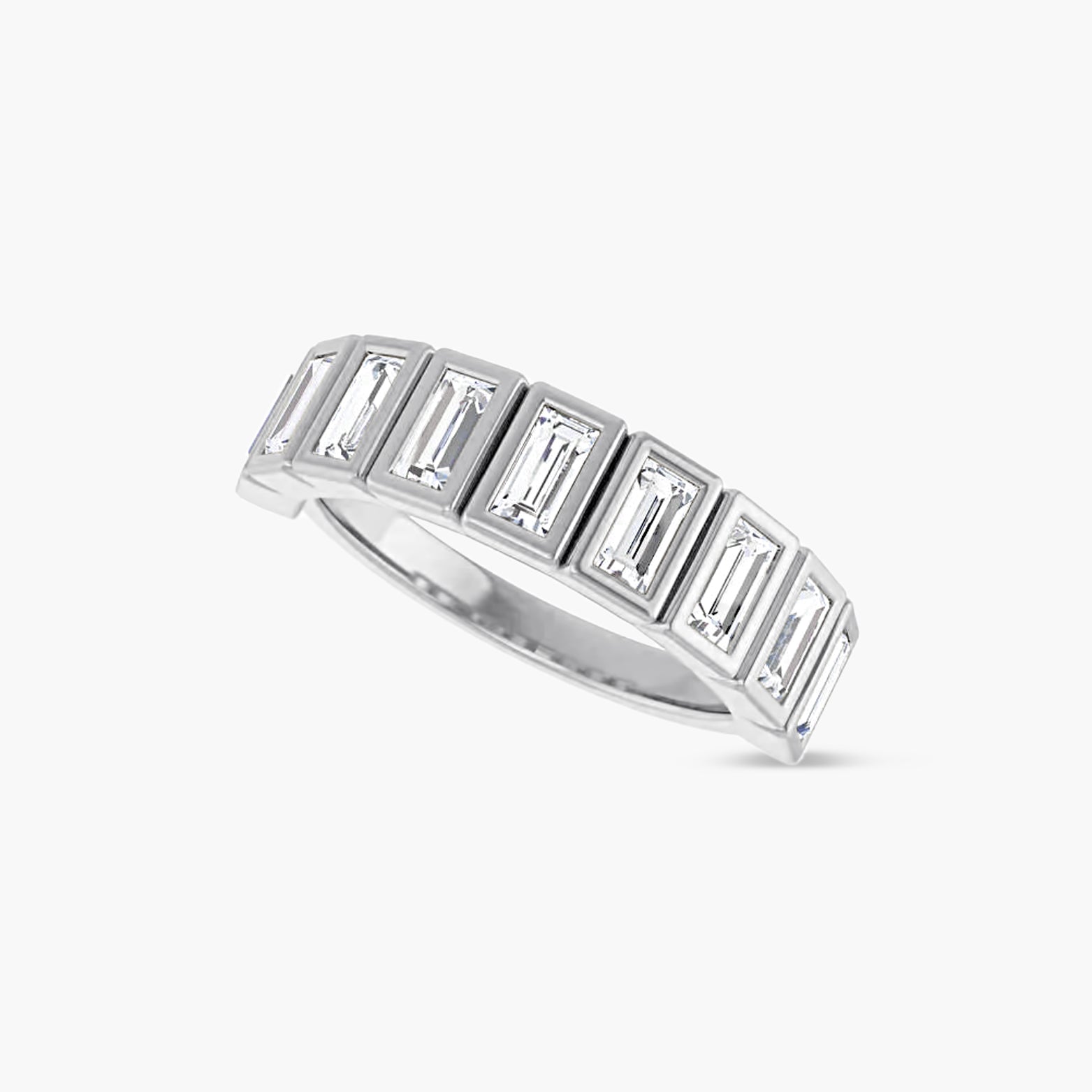 Straight Baguette Bezel-Set Anniversary Band