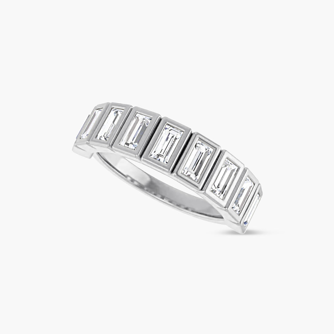 Straight Baguette Bezel-Set Anniversary Band