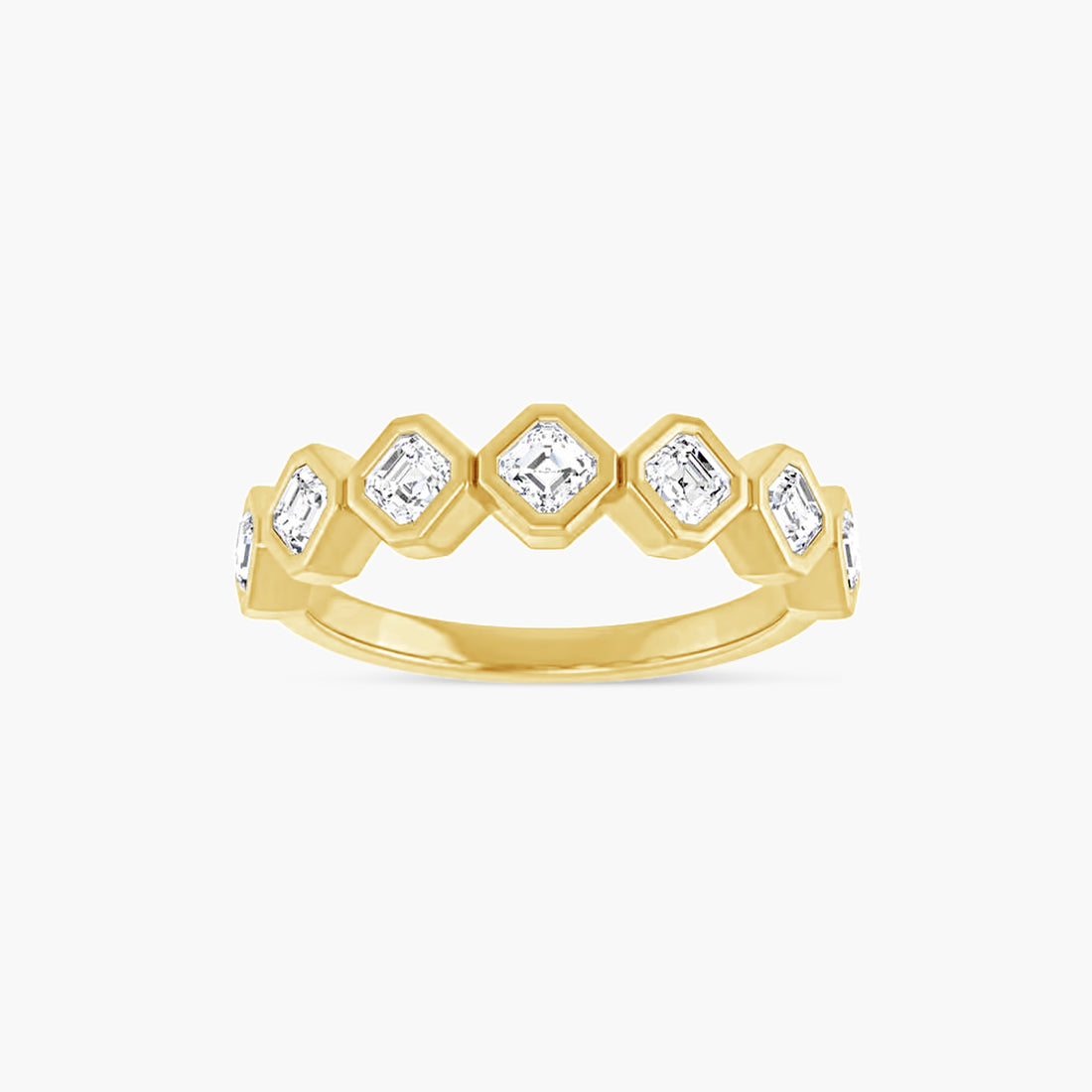 Asscher Bezel-Set Anniversary Band