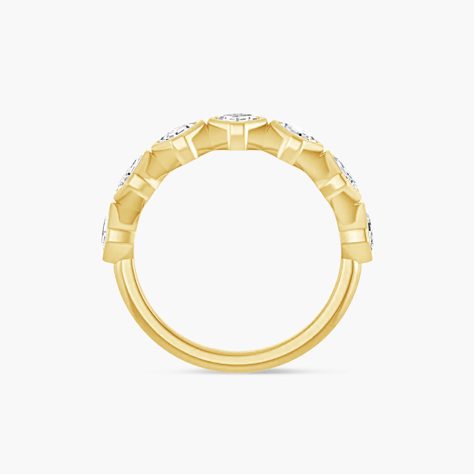 Asscher Bezel-Set Anniversary Band