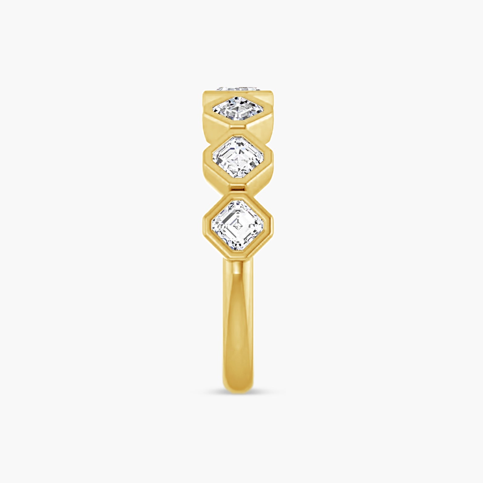 Asscher Bezel-Set Anniversary Band