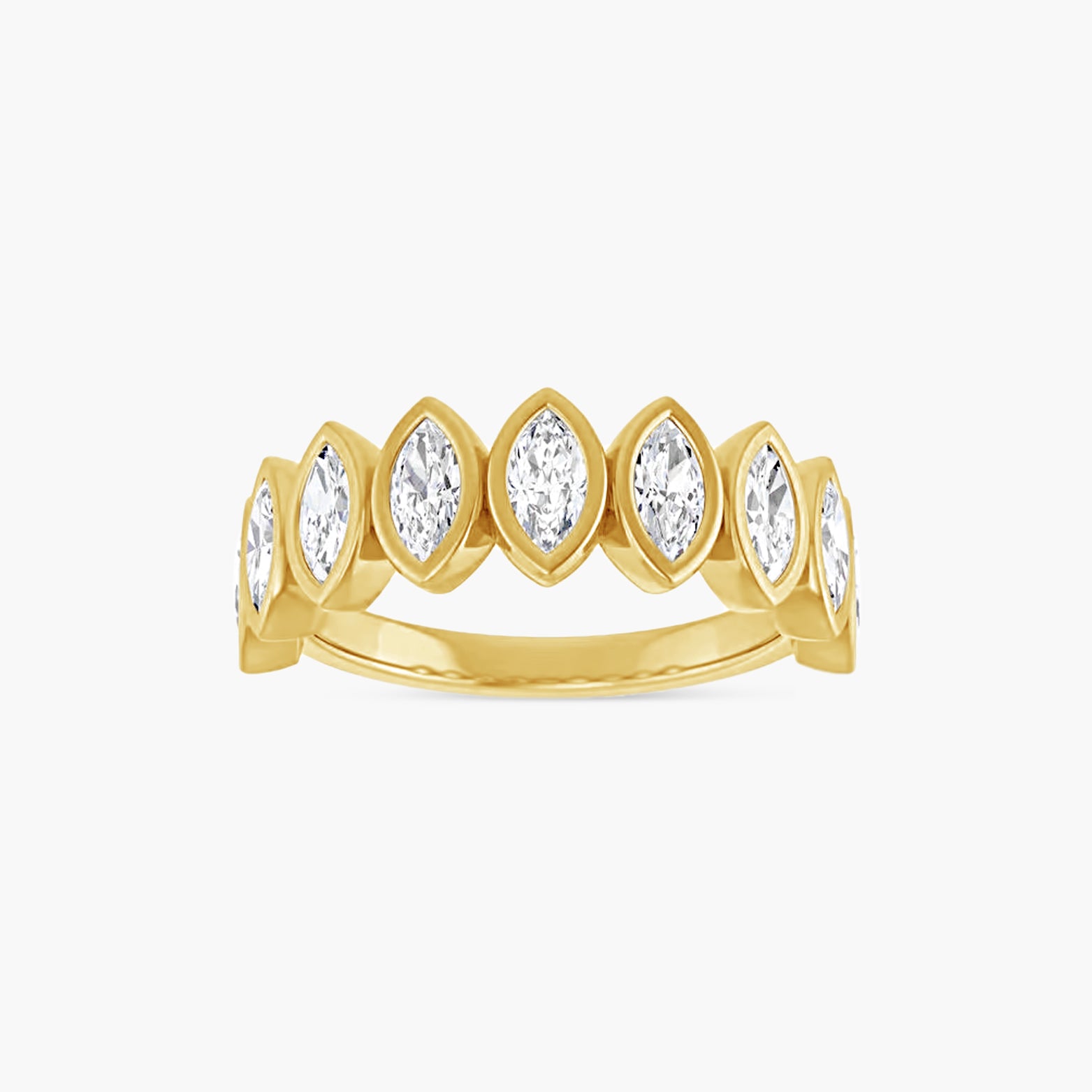 Marquise Bezel-Set Anniversary Band