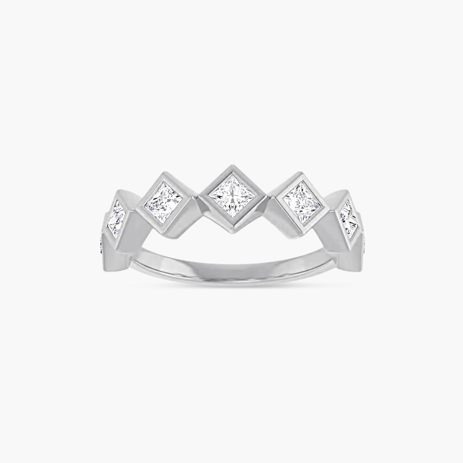 Square Bezel-Set Anniversary Band