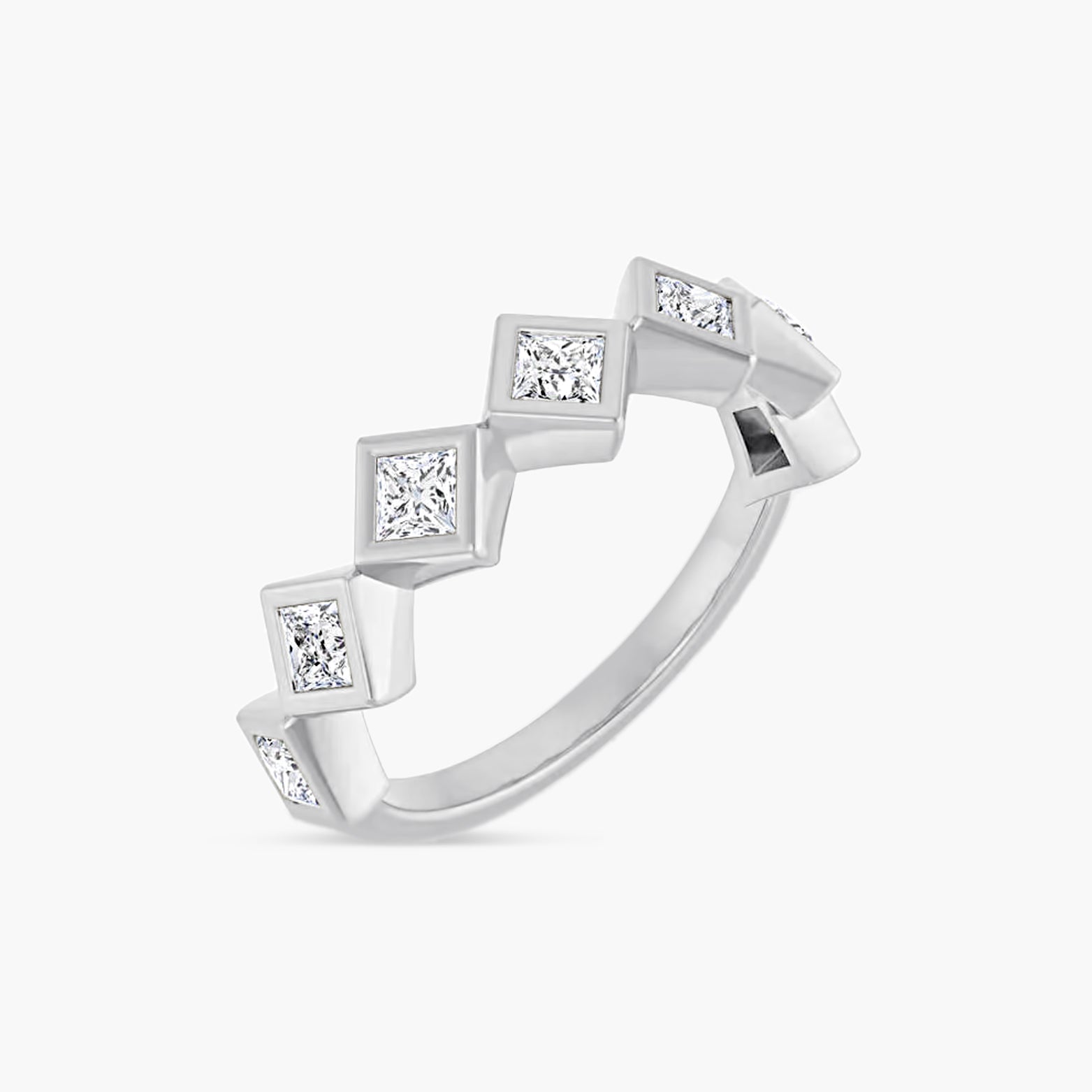 Square Bezel-Set Anniversary Band