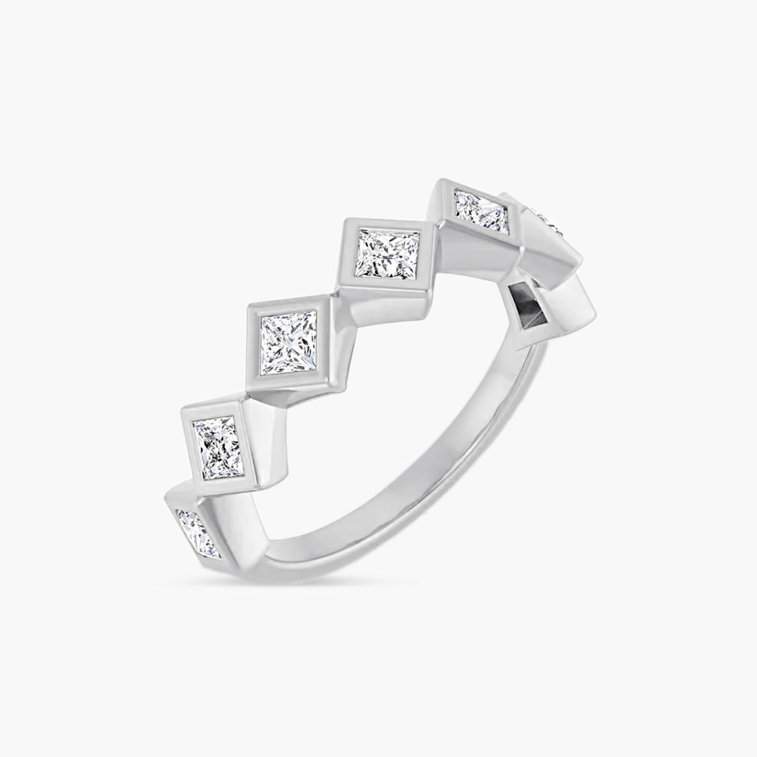 Square Bezel-Set Anniversary Band