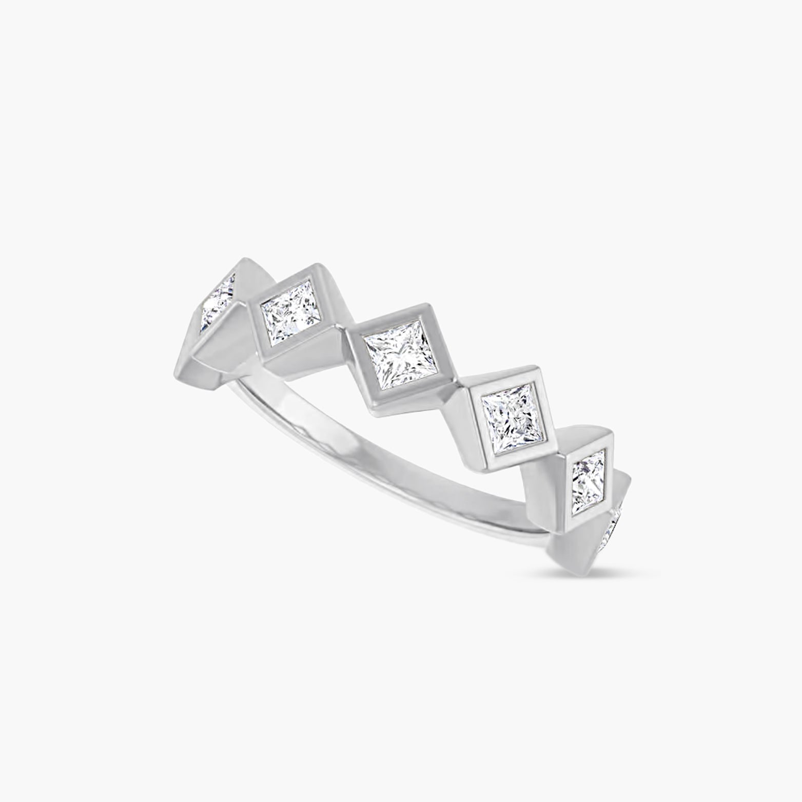 Square Bezel-Set Anniversary Band
