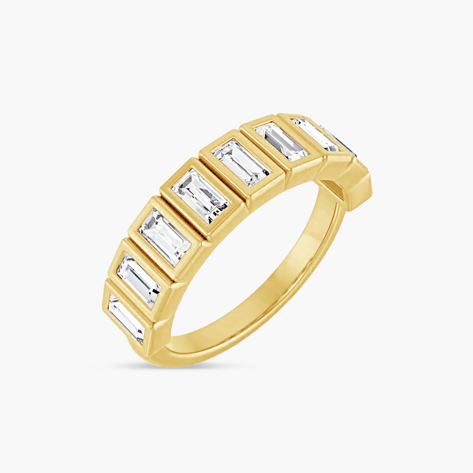 Straight Baguette Bezel-Set Anniversary Band