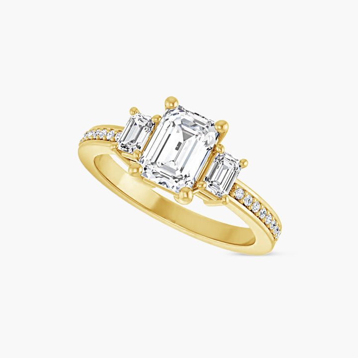 The Three Stone Amara Emerald Yellow Gold