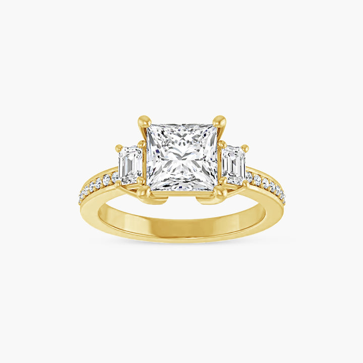 The Three Stone Amara Square Yellow Gold