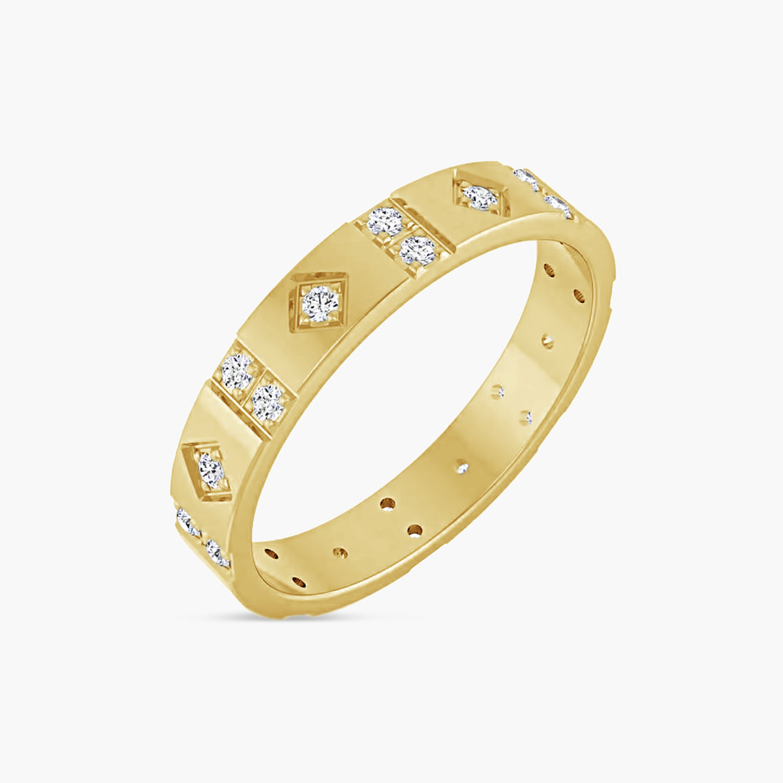 Diamond Mens Accented Band