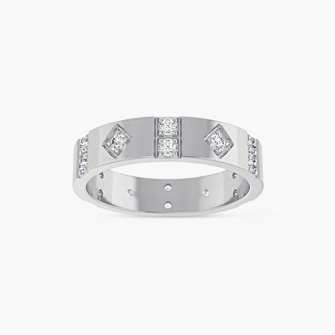 Diamond Mens Accented Band