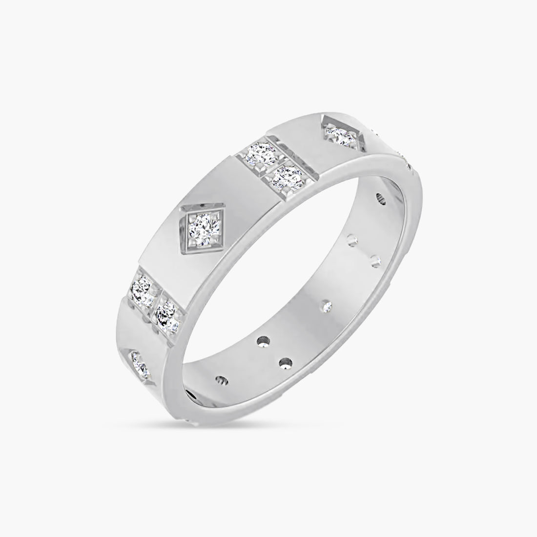 Diamond Mens Accented Band