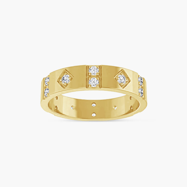 Diamond Mens Accented Band