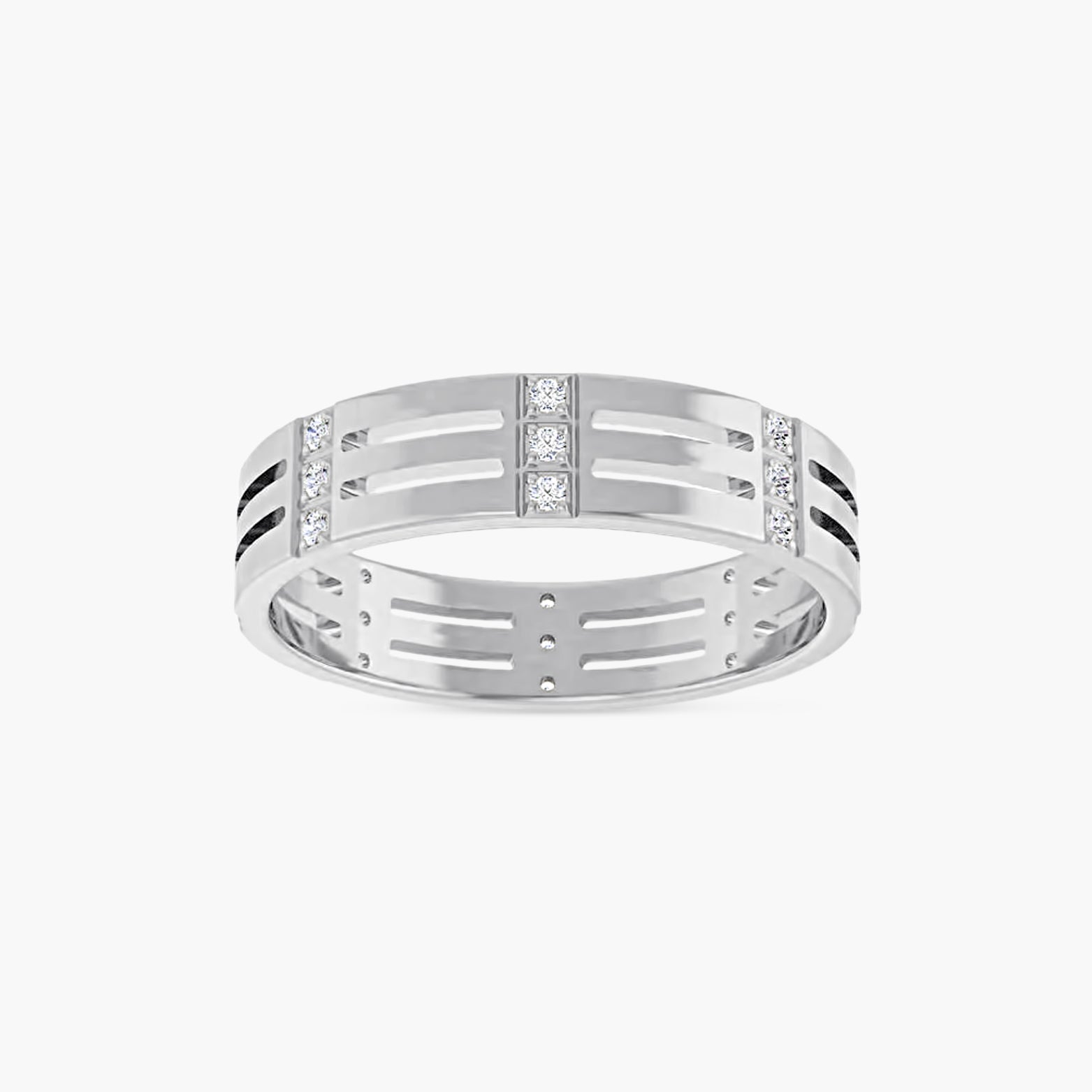 1/8 CTW Natural Diamond Patterned Eternity Band