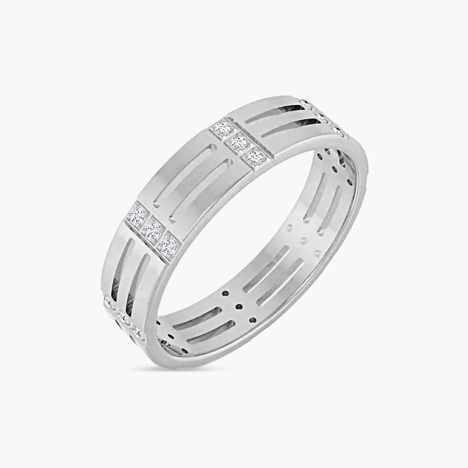 1/8 CTW Natural Diamond Patterned Eternity Band