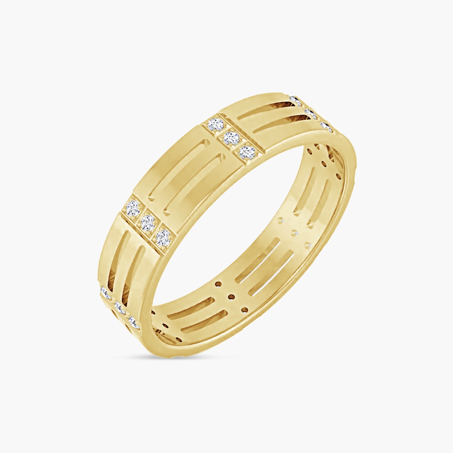 1/8 CTW Natural Diamond Patterned Eternity Band