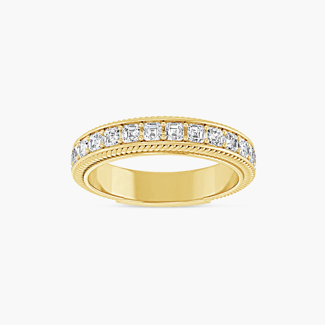 Asscher Rope Anniversary Band