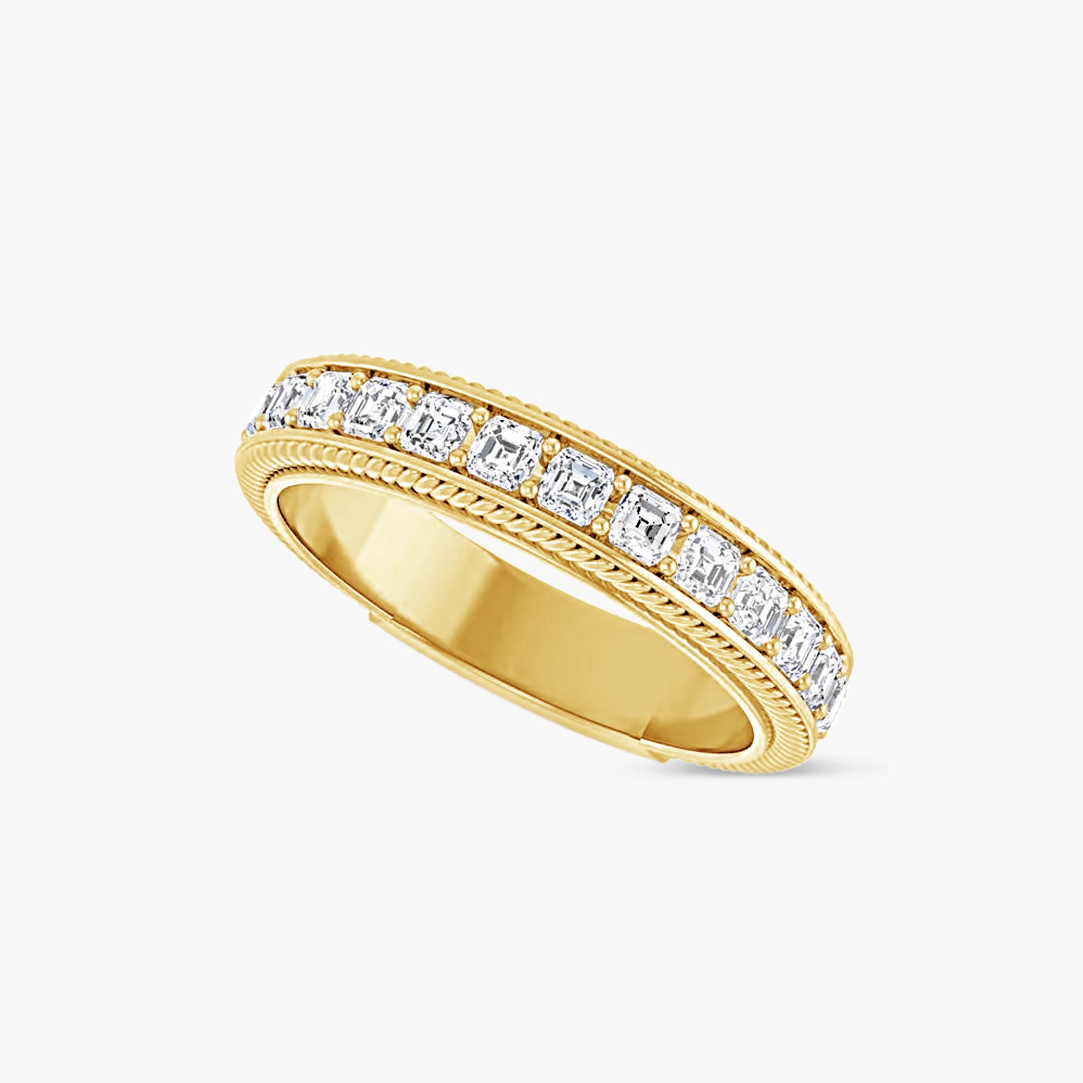 Asscher Rope Anniversary Band