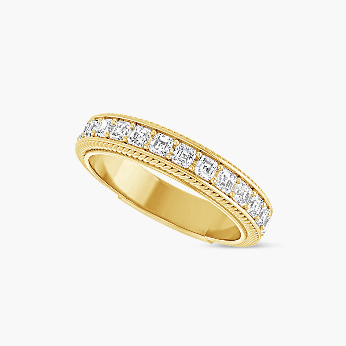 Asscher Rope Anniversary Band