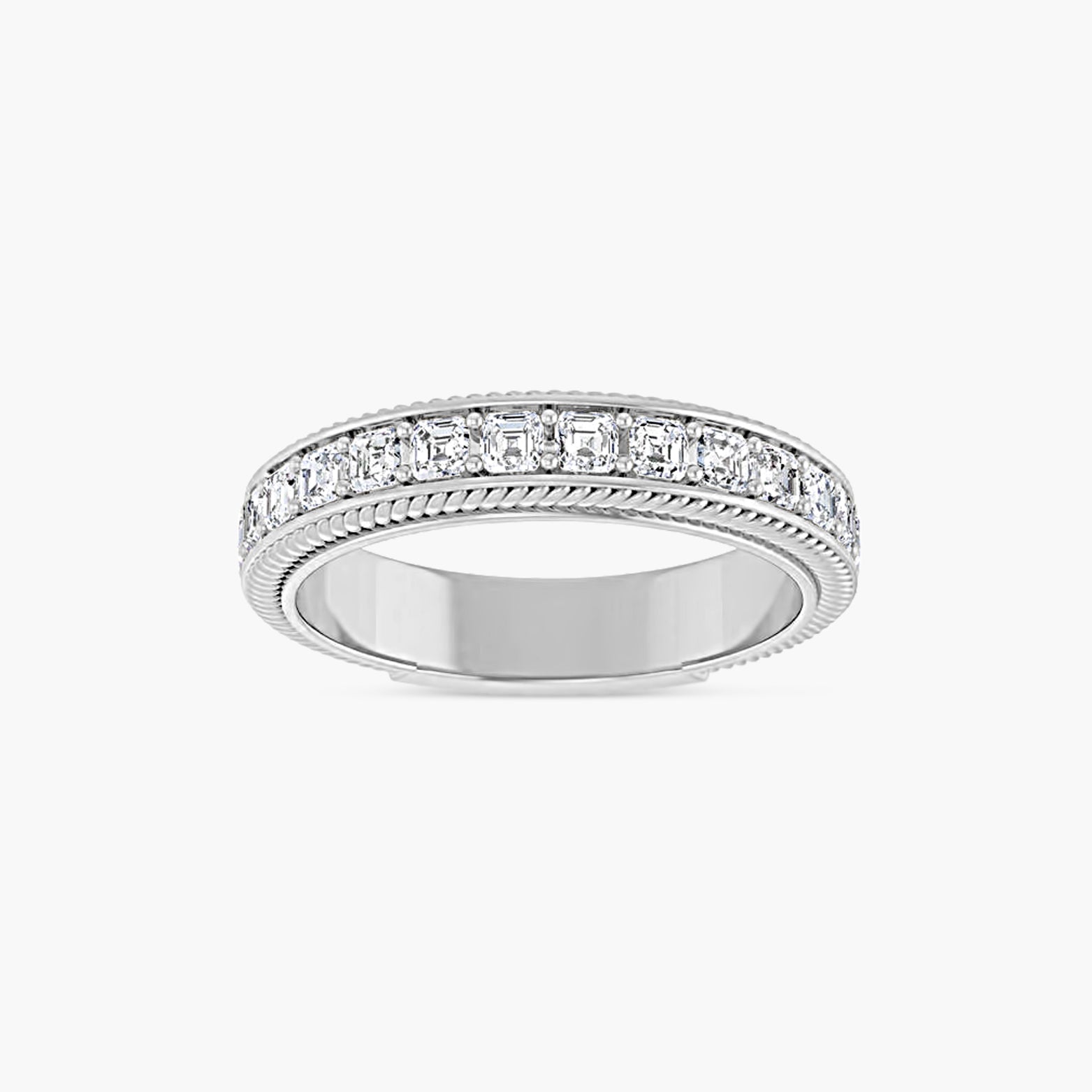 Asscher Rope Anniversary Band