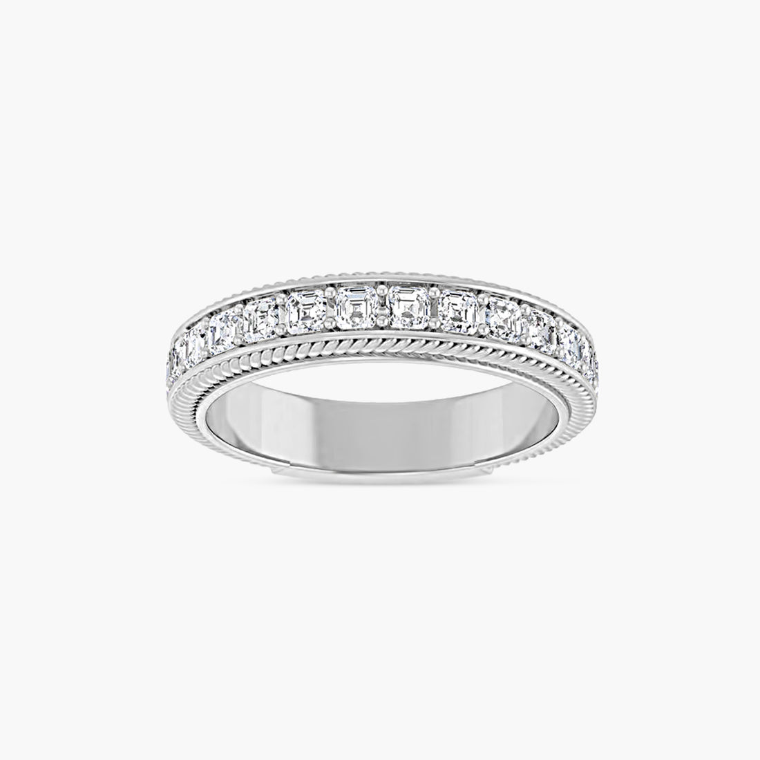 Asscher Rope Anniversary Band