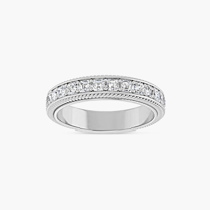Asscher Rope Anniversary Band