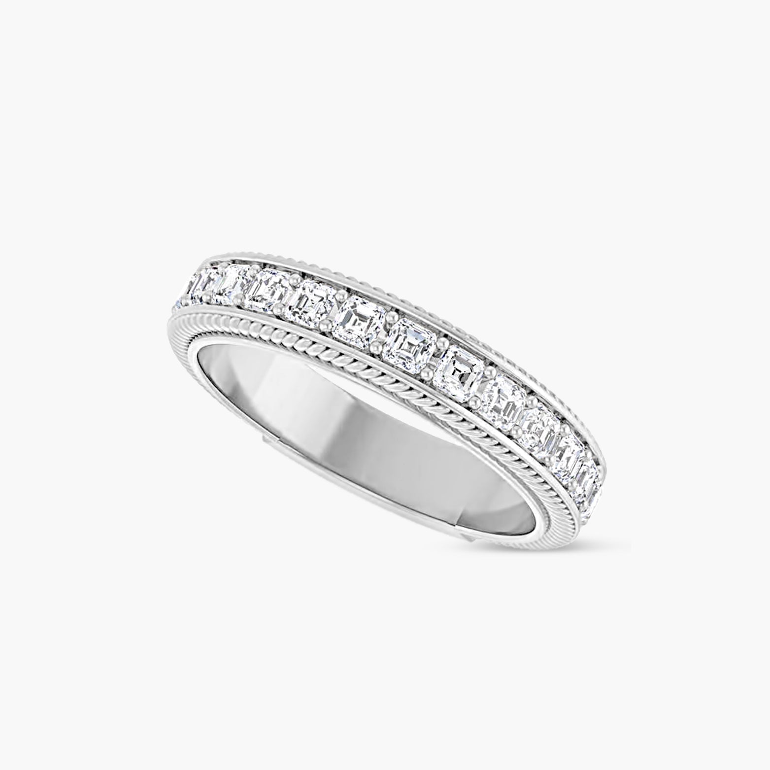 Asscher Rope Anniversary Band