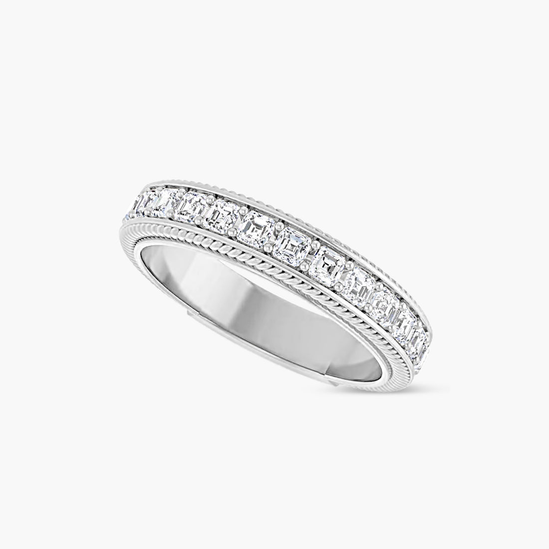 Asscher Rope Anniversary Band