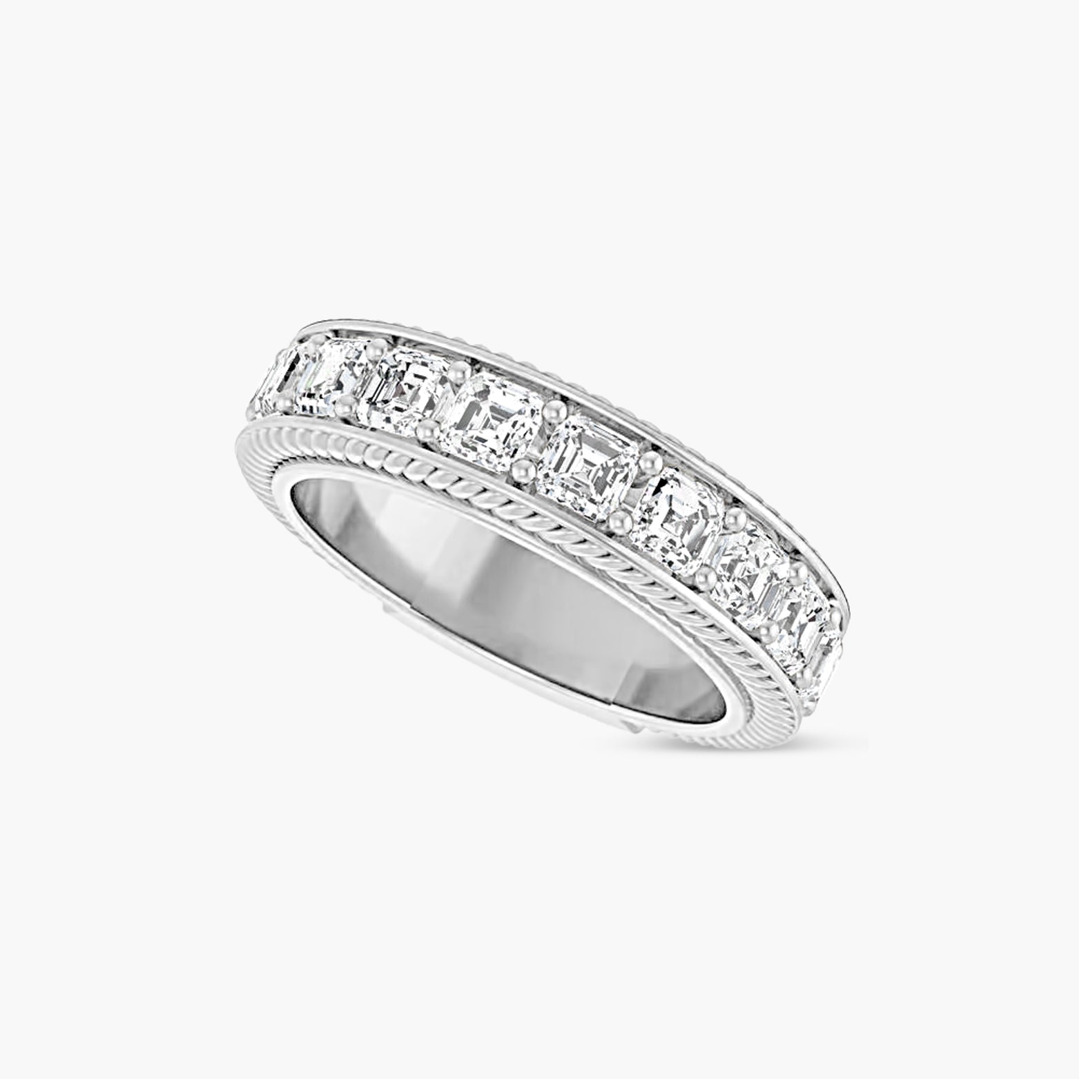 Asscher Rope Anniversary Band