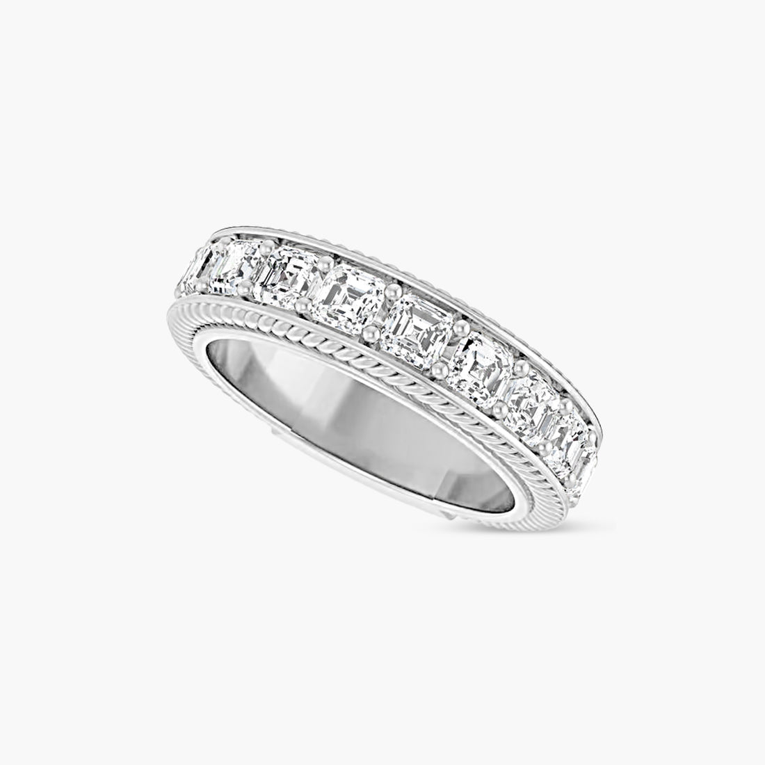 Asscher Rope Anniversary Band