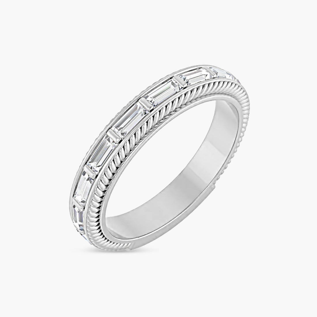 Straight Baguette Rope Anniversary Band