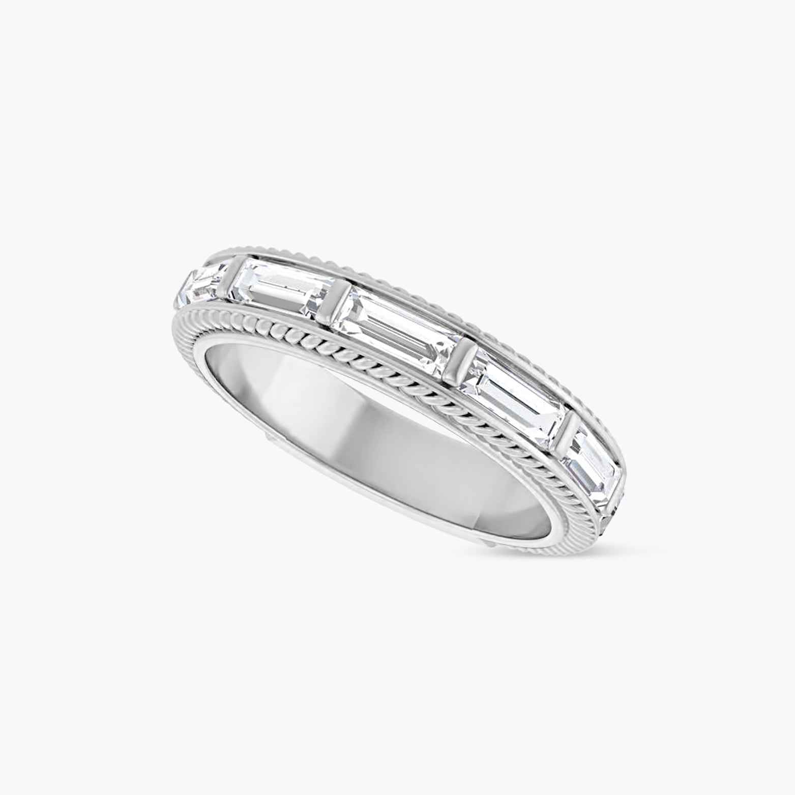 Straight Baguette Rope Anniversary Band