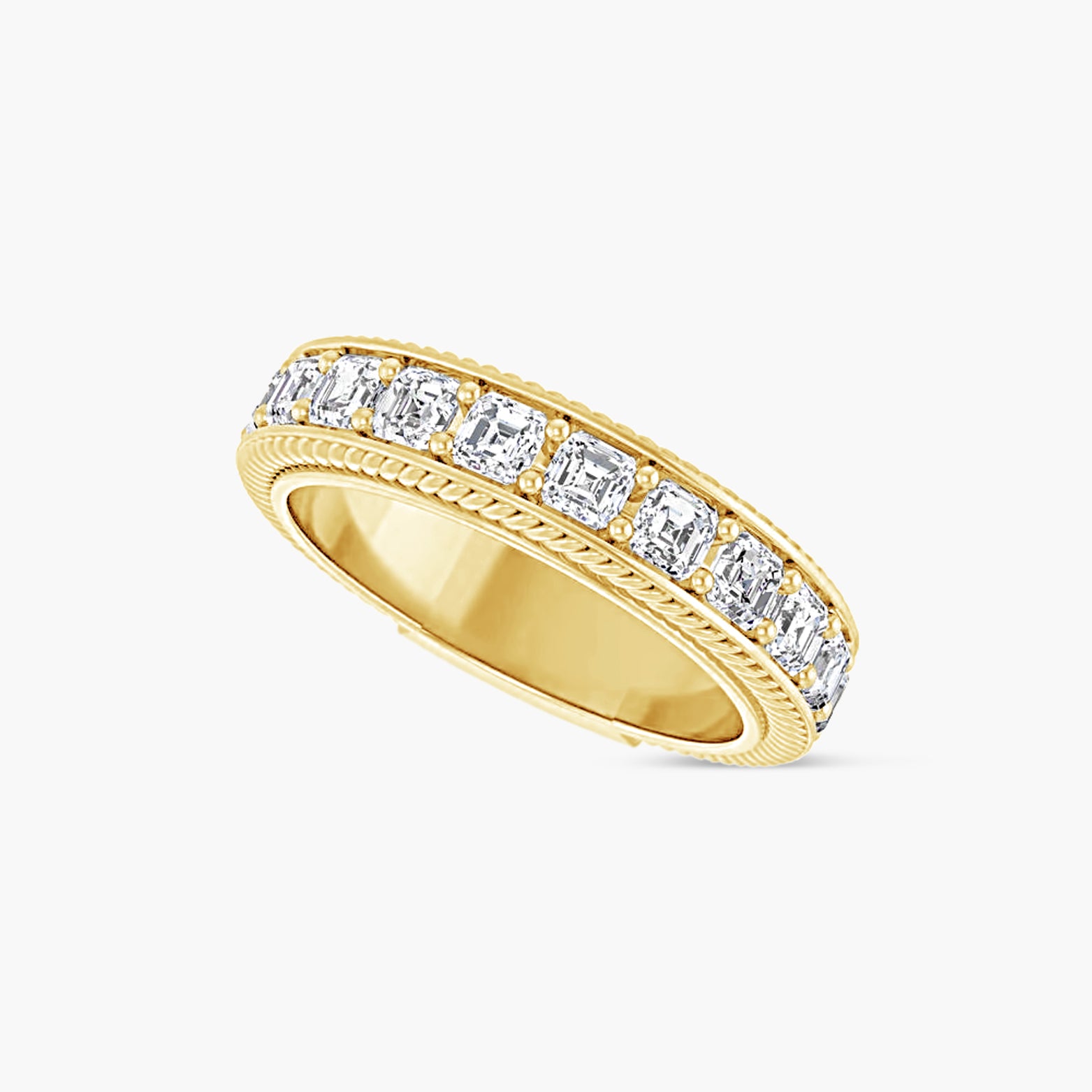 Asscher Rope Anniversary Band