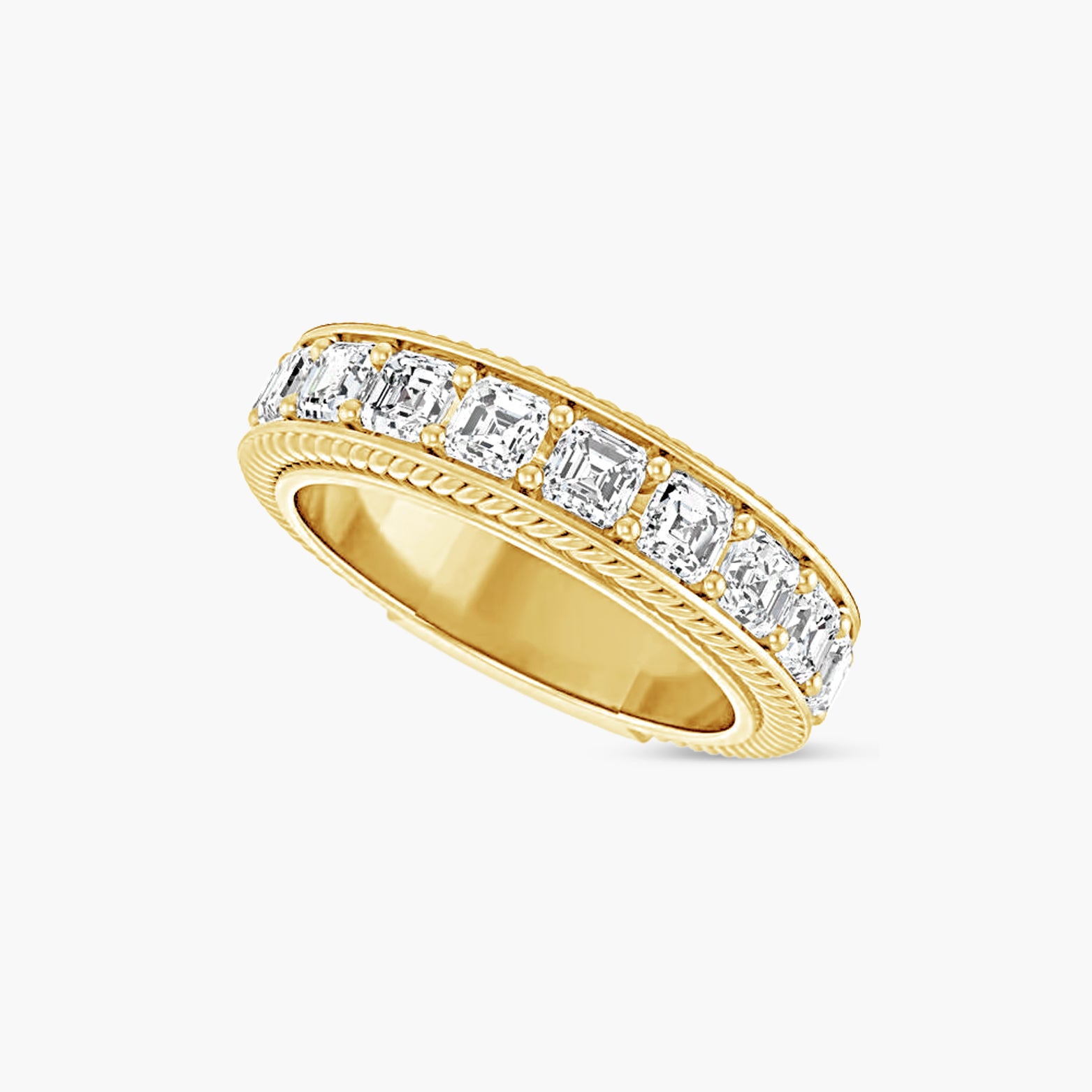 Asscher Rope Anniversary Band