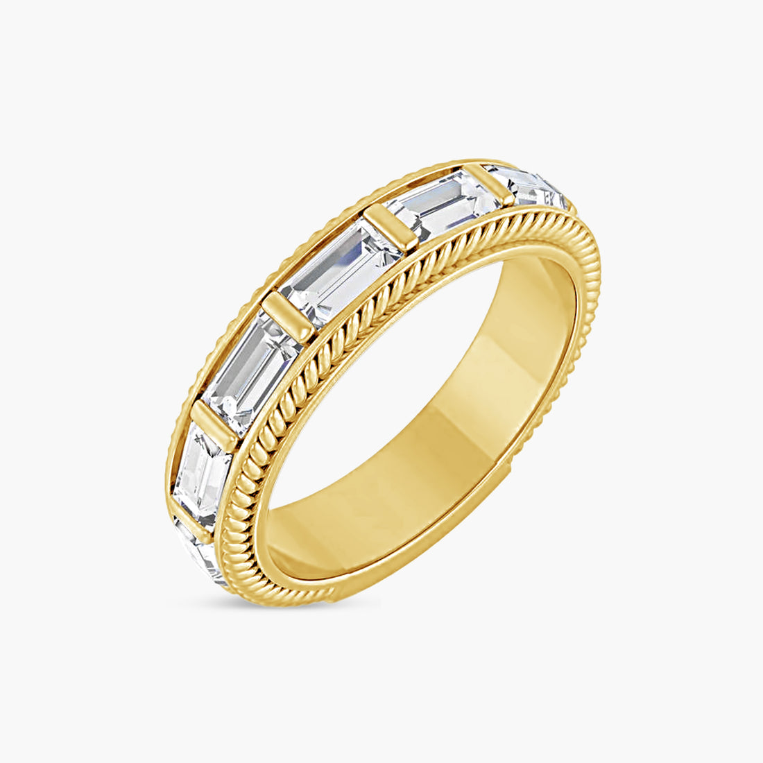 Straight Baguette Rope Anniversary Band