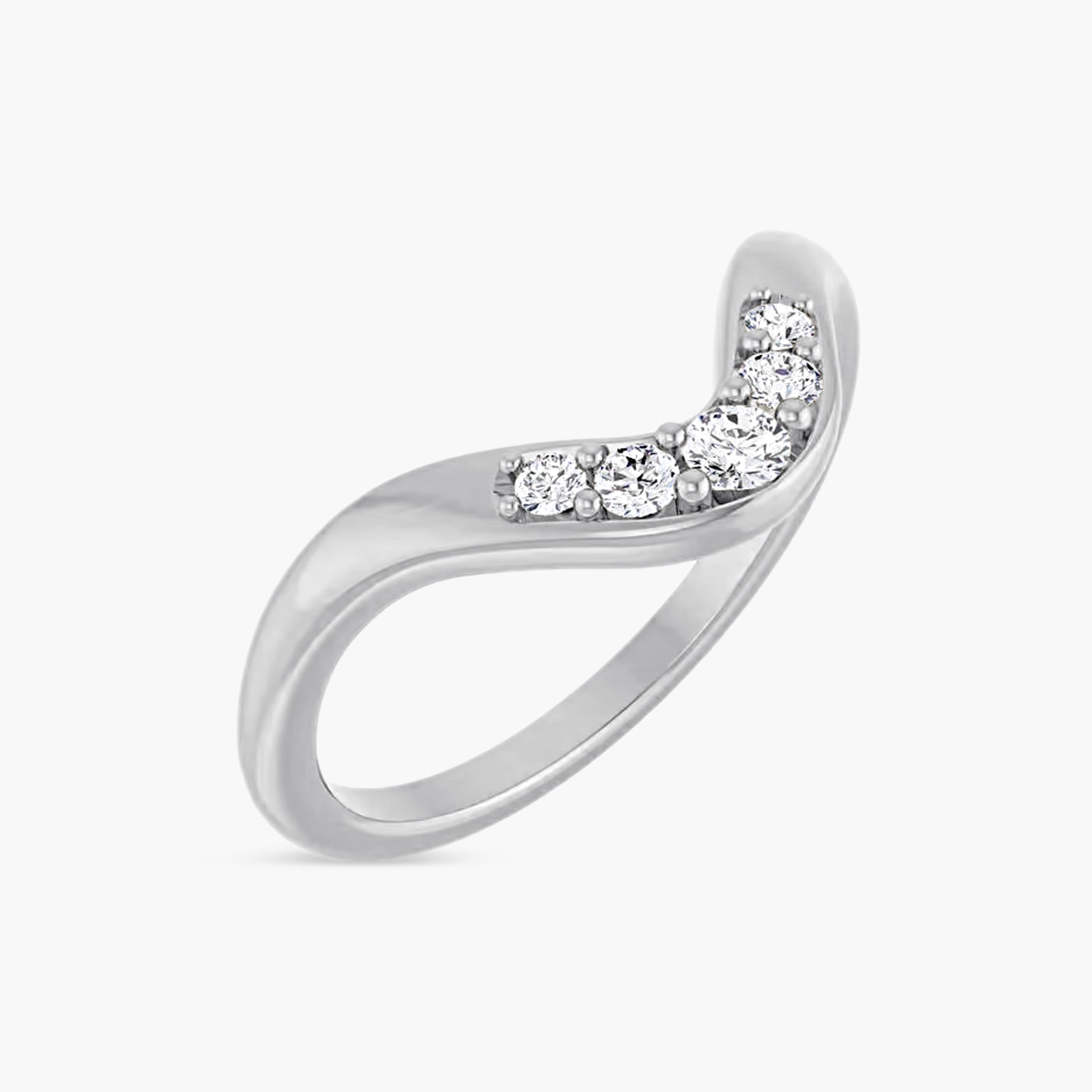 1/6 CTW Diamond Soft V-shape Contour Band