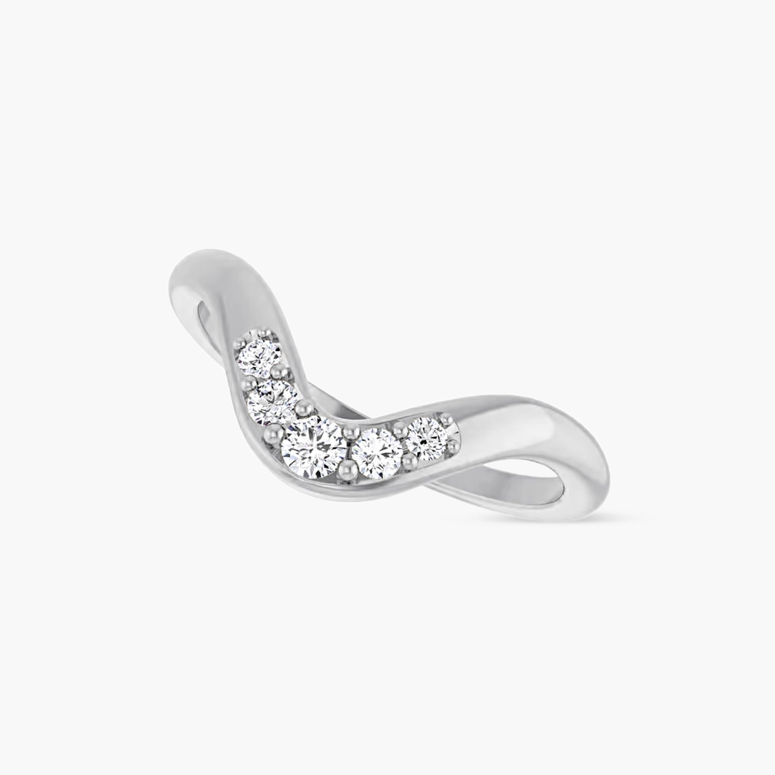 1/6 CTW Diamond Soft V-shape Contour Band
