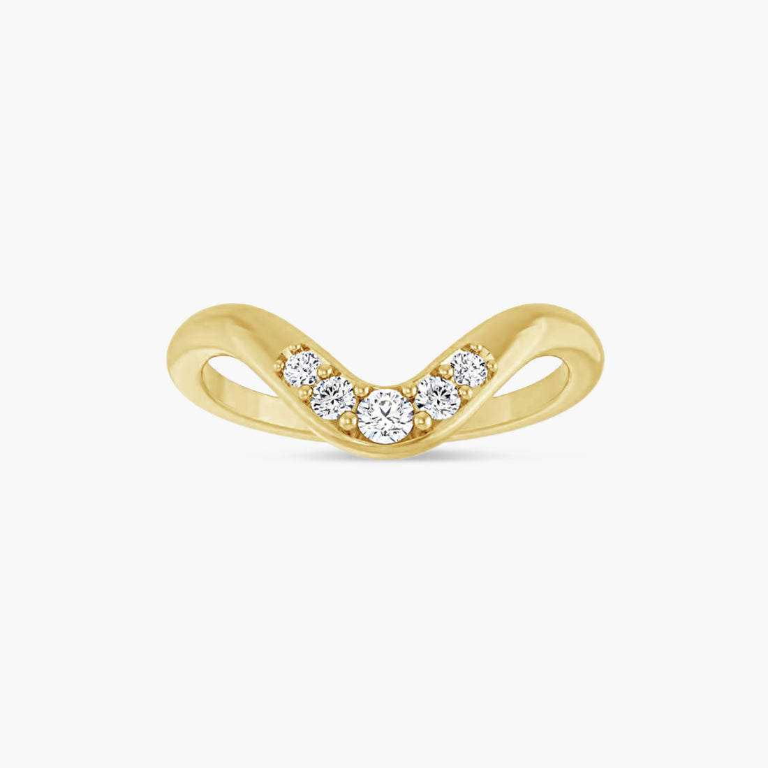 1/6 CTW Diamond Soft V-shape Contour Band