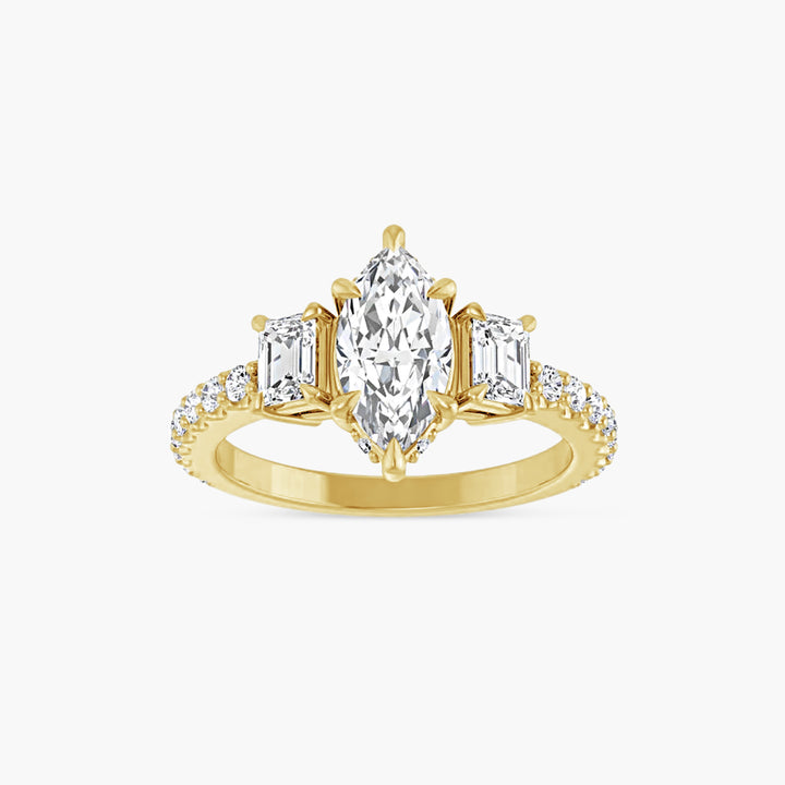 The Accented Selene Marquise  Yellow Gold