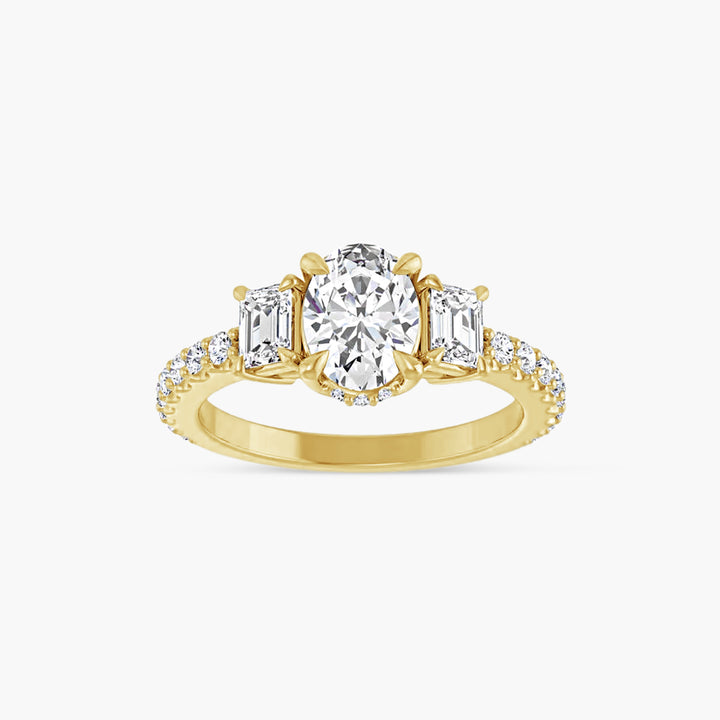 The Accented Selene Oval  Yellow Gold
