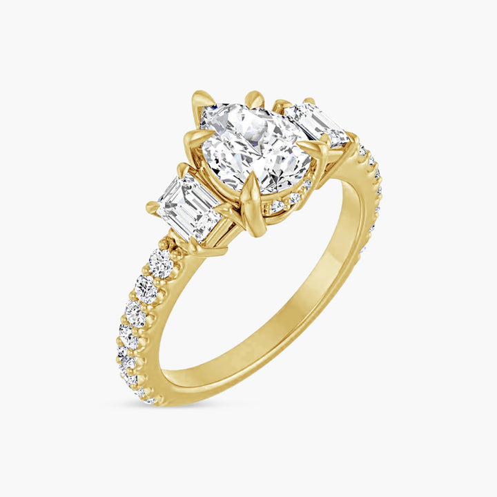 The Accented Selene  Pear Yellow Gold