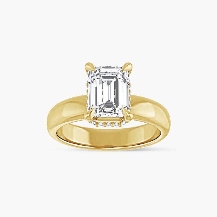 The Hidden Halo Wren Emerald Yellow Gold