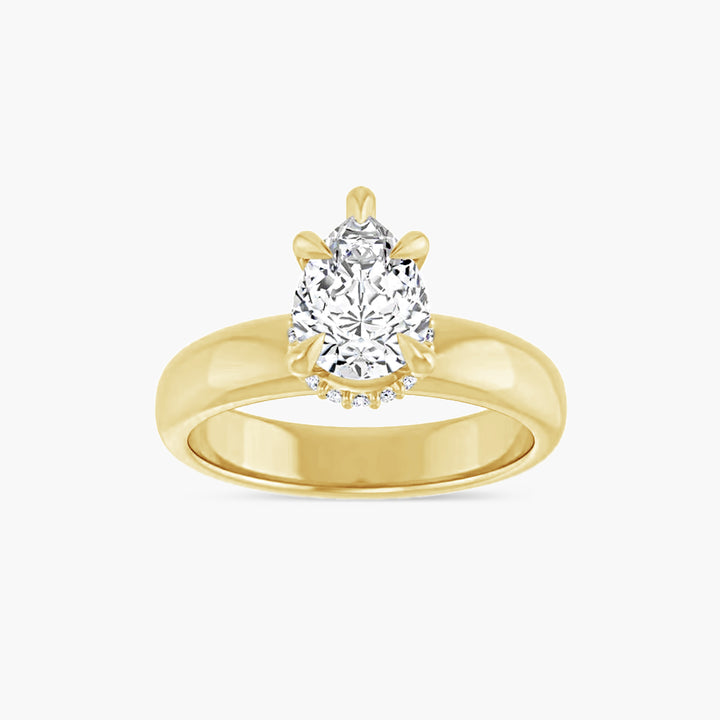 The Hidden Halo Wren  Pear Yellow Gold