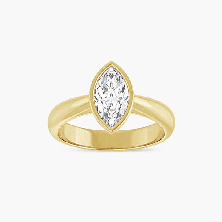 The Bezel-Set Esmé Marquise  Yellow Gold