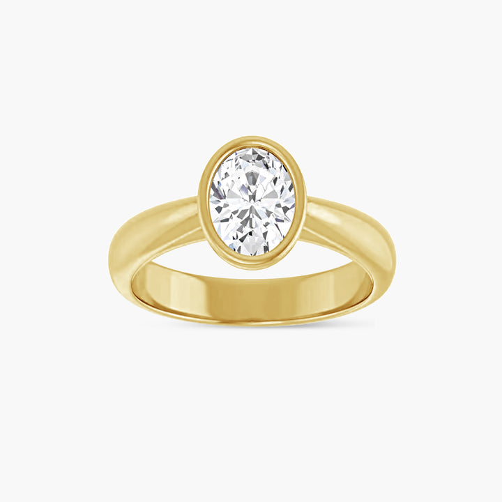 The Bezel-Set Esmé  Oval Yellow Gold
