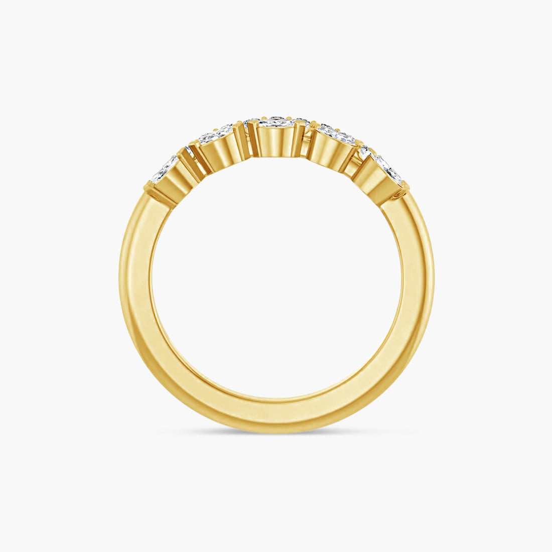 Double Row Marquise & Round Diamond Anniversary Band